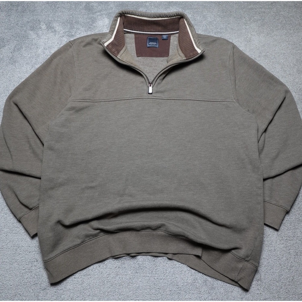 Arrow Quarter Zip Pullover Sweatshirt 90s Aesthetic Brown XLT